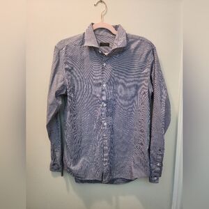 Z Zegna Navy Blue Casual Button-Down